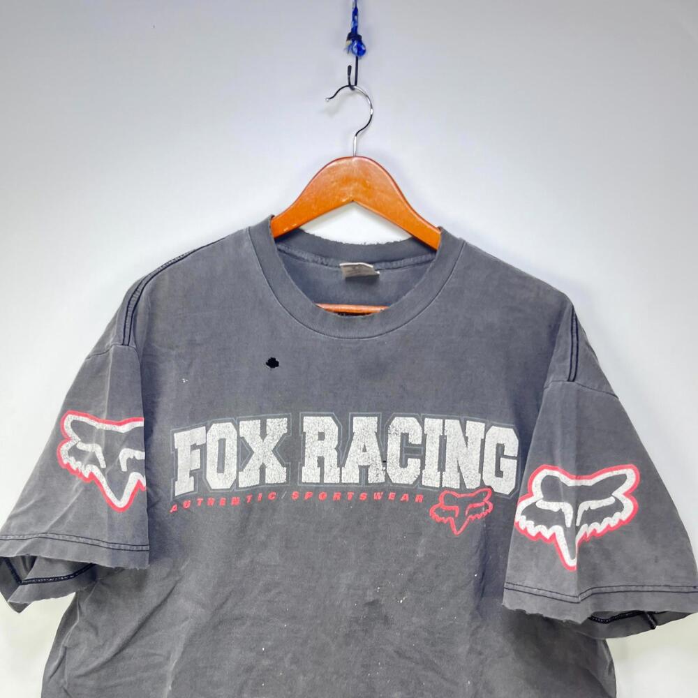 Vintage 90s Fox Racing Sun faded T Shirt XL - Picture 2 of 12